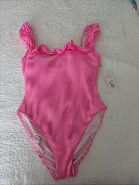 Lilly Pulitzer Bright Pink Ruffle Strap One-Piece Swimsuit